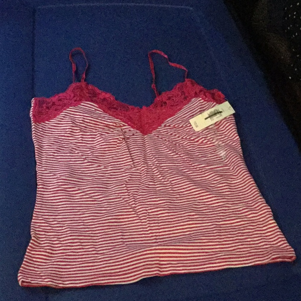 NWT pink and white stripe camisole